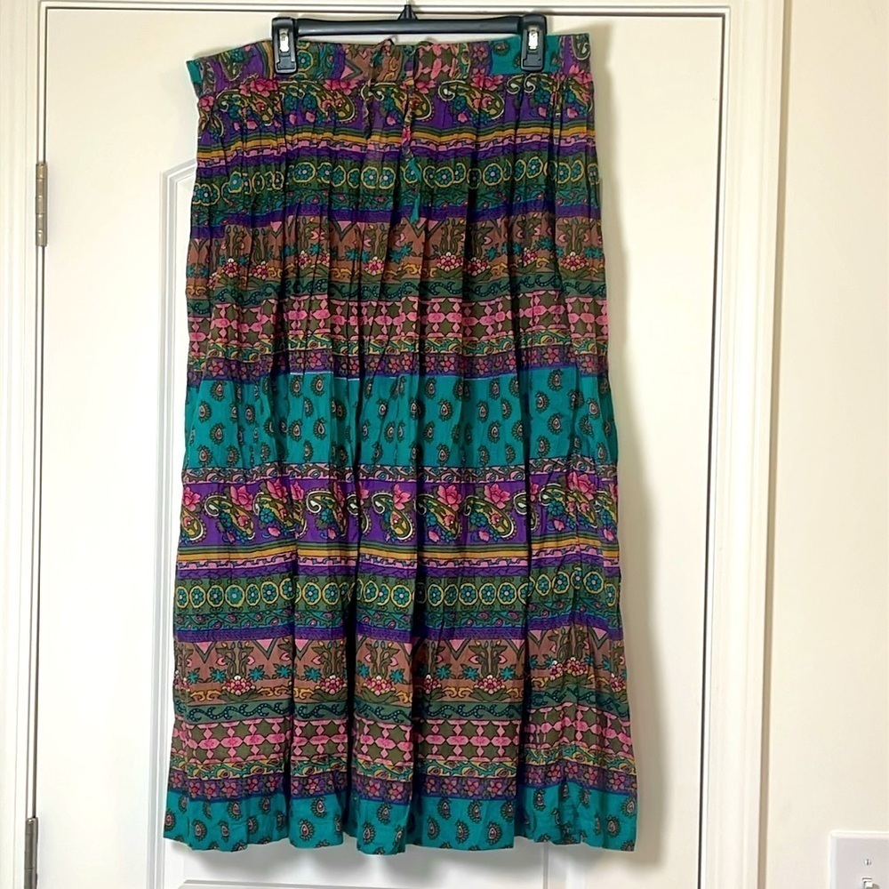 NWT Vintage Adini Sheer Skirt w/ Pockets Cotton Lite Full India Size L/XL NWT
